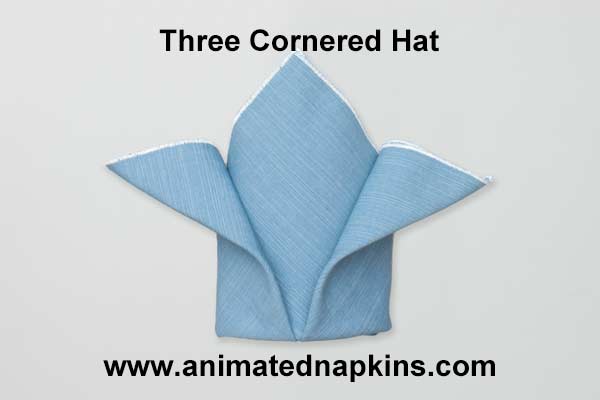 Animation: Napkin Three Corner Hat Folding (Tall)