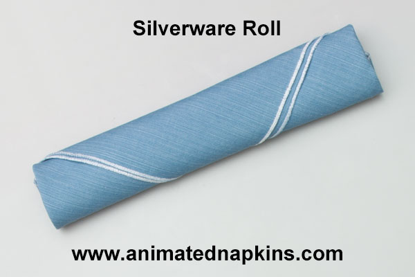 Animation: Napkin Silverware Roll Folding (Triangle)