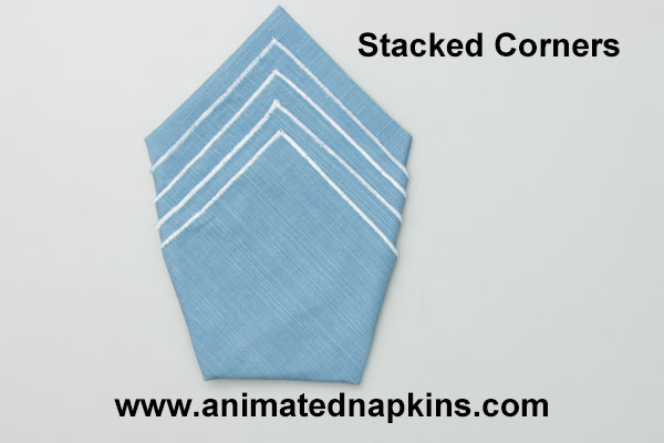 Animation: Stacked Corners Napkin Folding (Pockets)
