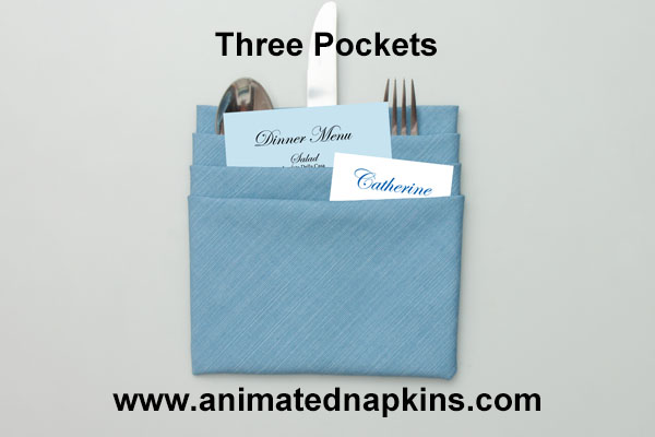 Animation: Three Pocket Napkin Folding (Quarter)